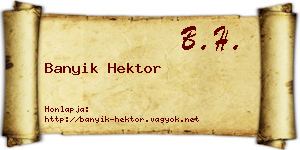 Banyik Hektor névjegykártya